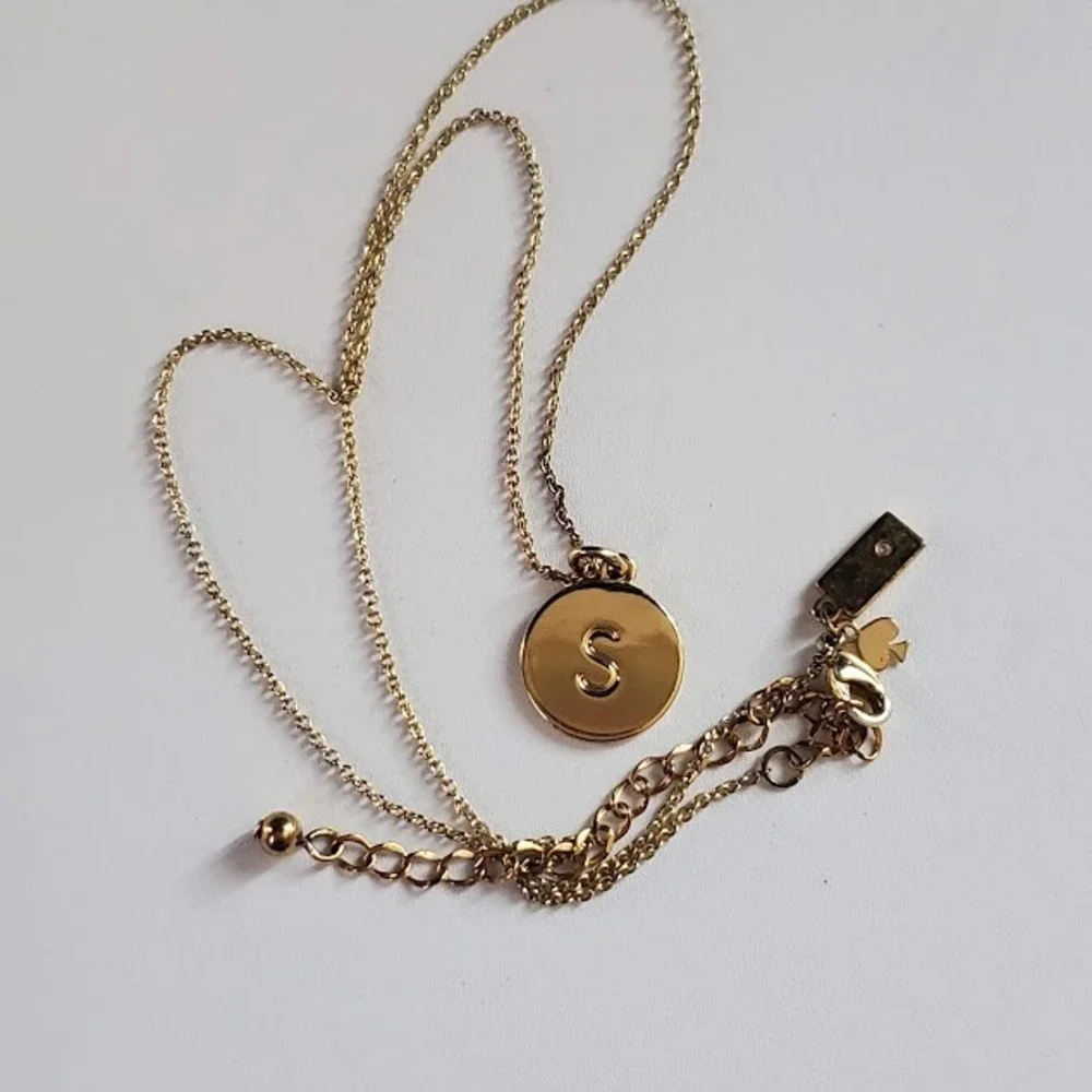 Kate Spade One In A Million Initial S Pendant Necklace Gold Tone Monogram